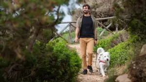 man with white dock walking thinking about Digital Product Starter strategy