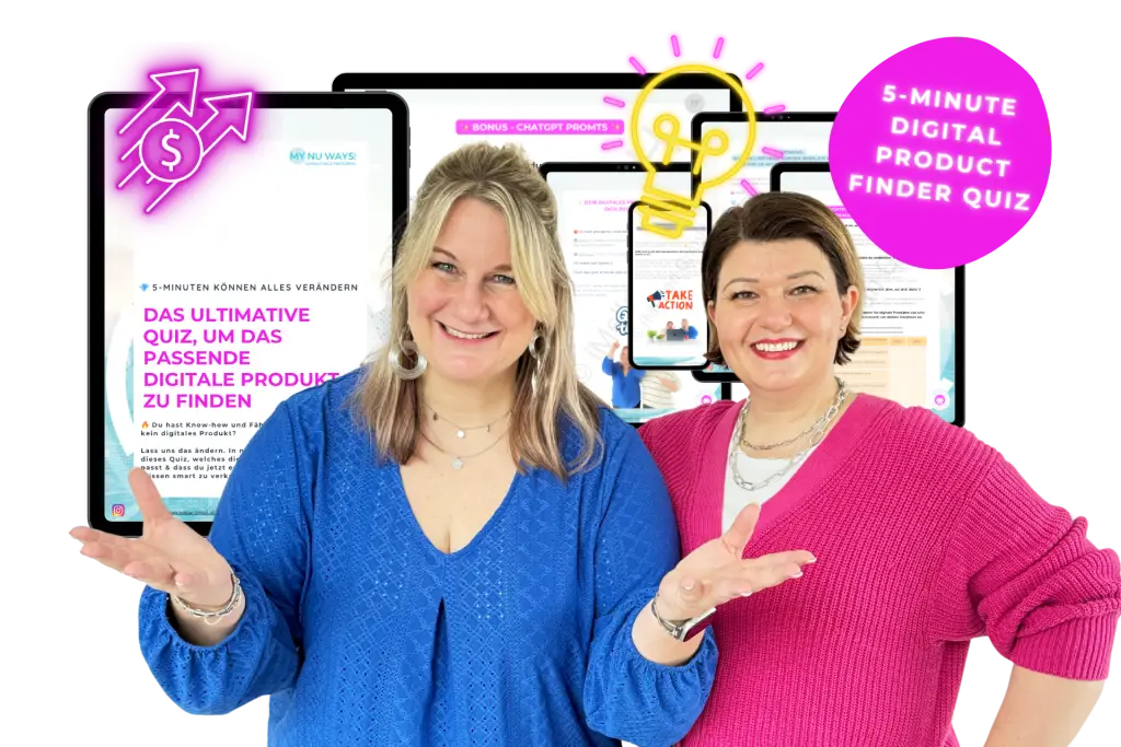 passive income digital products passives einkommen digitale produkte melanie wild-schleiffelder katrin caldewei digital product idea finder quiz