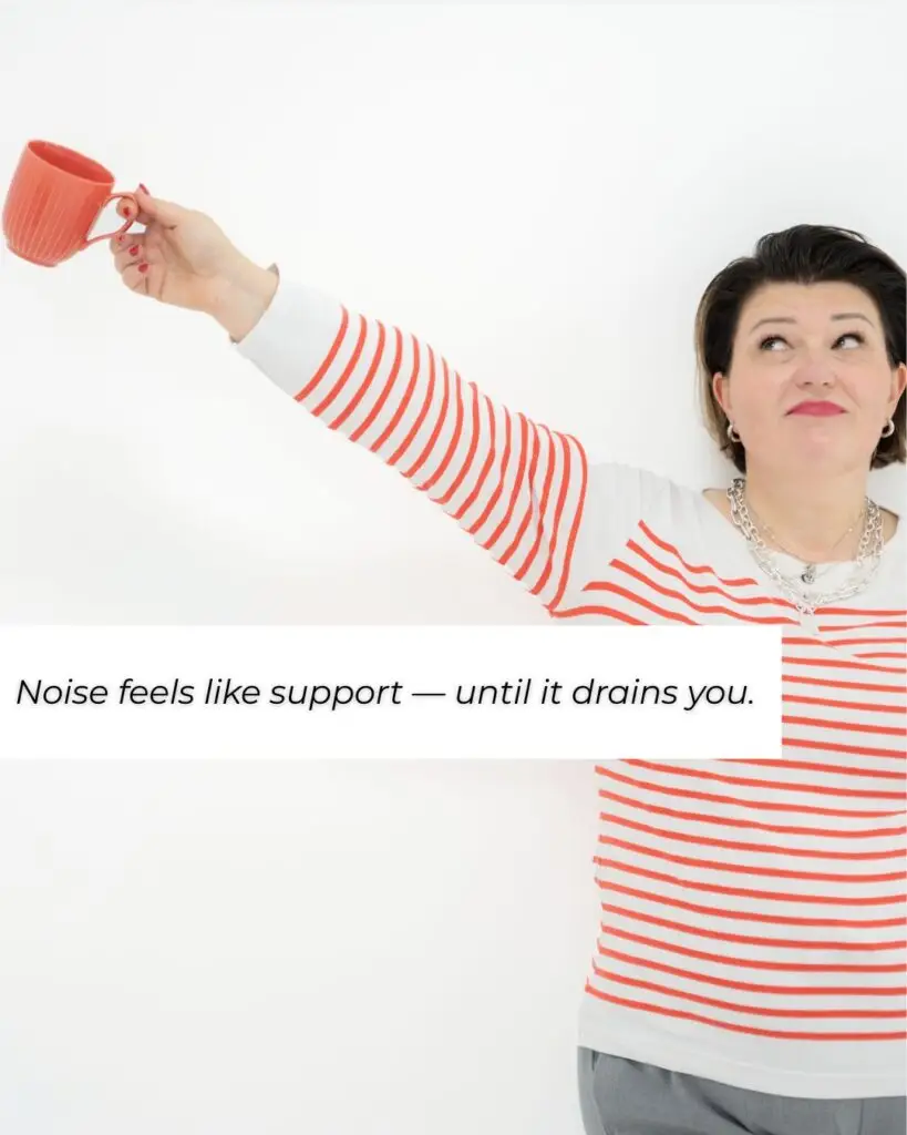 Business owner overwhelmed by constant group chats and advice, reflecting on the need for structured support and clear decision-making. Business Community